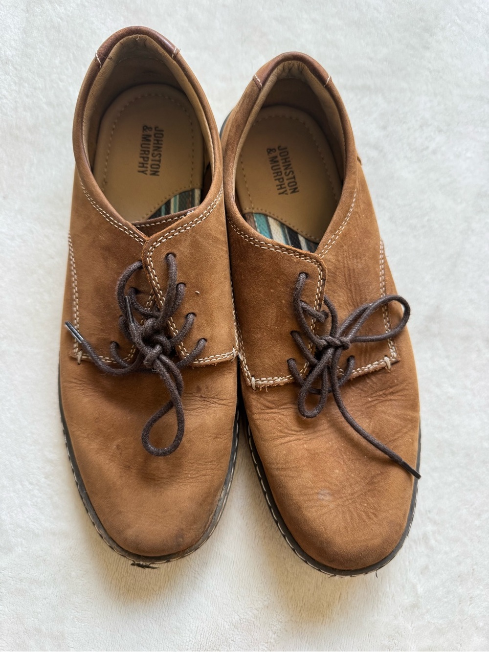 Johnston & Murphy Kids Brown Suede Lace-Up Dress Shoes